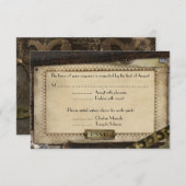 ビクトリアンスチームパンクのウェディング受付カード エンクロージャーカード (正面/裏面)