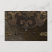 ビクトリアンスチームパンクのウェディング受付カード エンクロージャーカード (裏面)