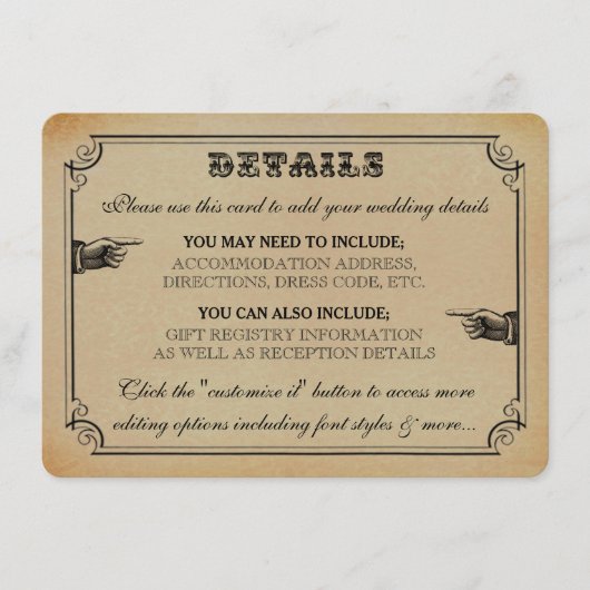 ビクトリアンスチームパンクウェディングコレクション エンクロージャーカード (正面)