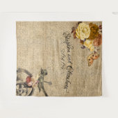 ビクトリアンスチームパンクウェディングバックドロップ ギア フラワーデザイン タペストリー (正面(横))