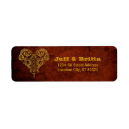 ビクトリアンスチームパンクギア結婚ハート ラベル