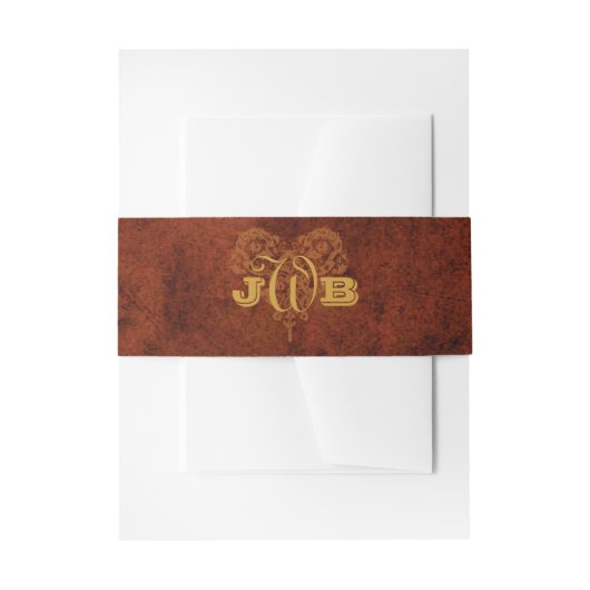 ビクトリアンスチームパンクギア結婚ハート 招待状ベリーバンド (正面例)