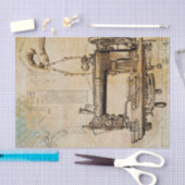 ビクトリアンスチームパンク裁縫機械の発明 薄葉紙 (クラフト)