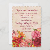 ビクトリアンスチームパンク フラワー ハート アニバーサリー 招待状 (裏面)