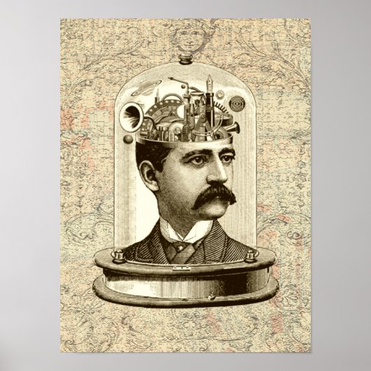 ビクトリアンステームパンクの時計機構 ポスター (正面)