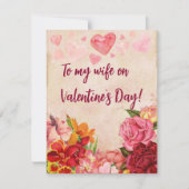 ビクトリアンステームパンク花ハートバレンタインデー シーズンカード (正面)