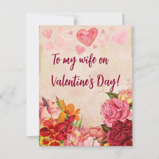 ビクトリアンステームパンク花ハートバレンタインデー シーズンカード (正面)