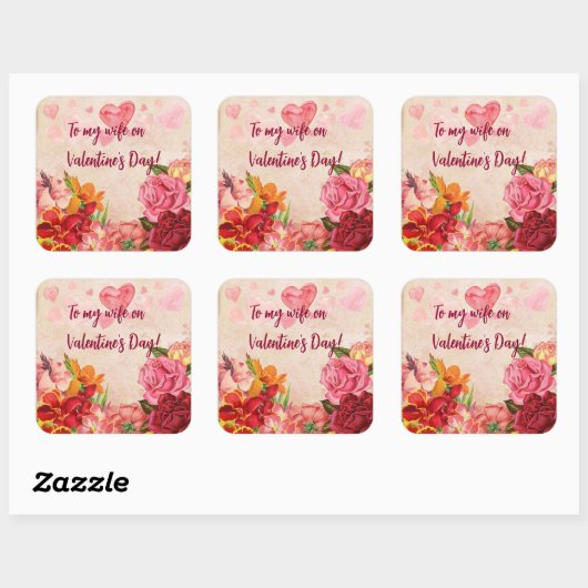 ビクトリアンステームパンク花ハートバレンタインデー スクエアシール (シート)