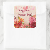 ビクトリアンステームパンク花ハートバレンタインデー スクエアシール (バッグ)