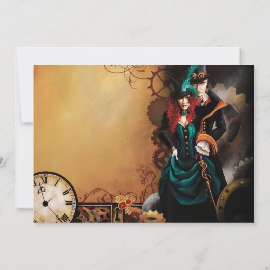 ビクトリアンステームパ結婚ンク 招待状 (裏面)