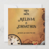 ビクトリアンステームパ結婚ンク 招待状 (正面)