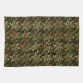 ビクトリアンストライプ雪 キッチンタオル (横)