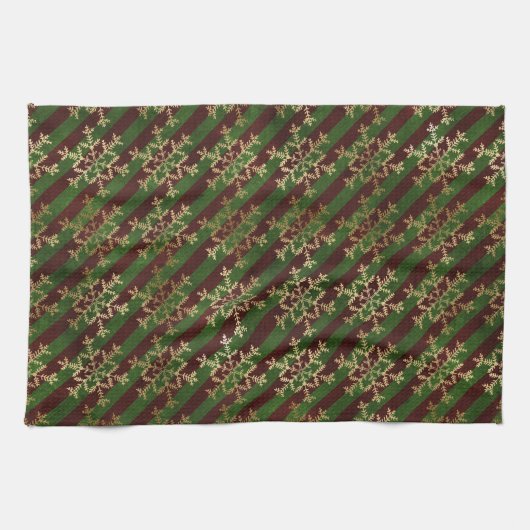 ビクトリアンストライプ雪 キッチンタオル (横)