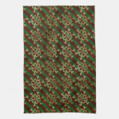 ビクトリアンストライプ雪 キッチンタオル (縦)