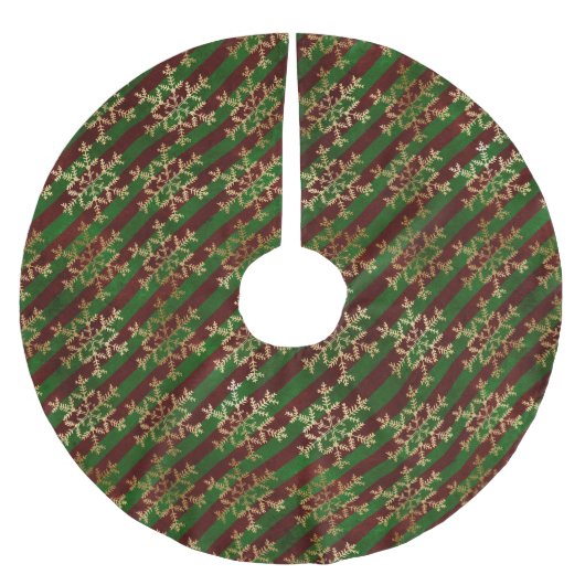 ビクトリアンストライプ雪 ブラッシュドポリエステルツリースカート (正面)