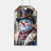 ビクトリアンスノーマンのクリスマスデザイン ギフトタグ (正面)