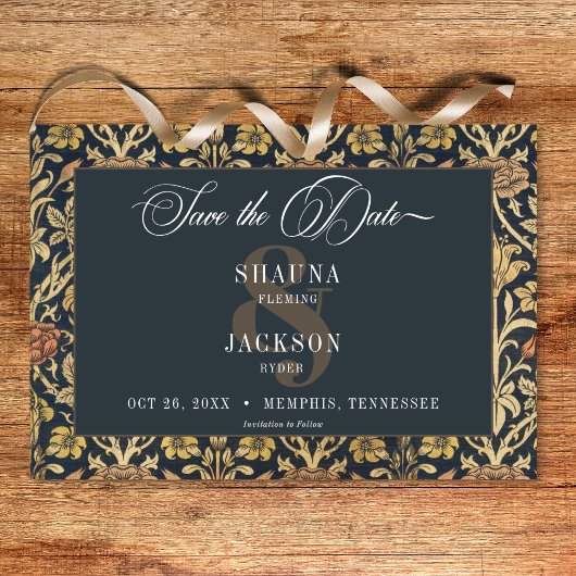 ビクトリアンタペストリー・ウィリアム・モリス結婚フローラ セーブザデート