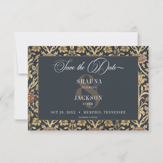 ビクトリアンタペストリー・ウィリアム・モリス結婚フローラ セーブザデート (正面)