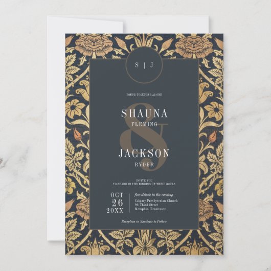 ビクトリアンタペストリー・ウィリアム・モリス結婚フローラ 招待状 (正面)