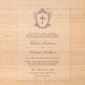 ビクトリアンダスティパープル結婚カトリック アクリル招待状 (正面)