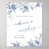 ビクトリアンダスティブルーフランスのガーデンアドバイス&ウィッシュ ポスター (正面)