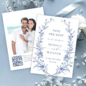 ビクトリアンダスティブルーフランスのガーデン結婚フローラ セーブザデート