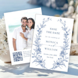 ビクトリアンダスティブルーフランスのガーデン結婚フローラ セーブザデート