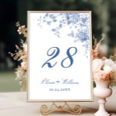 ビクトリアンダスティブルーフランスのガーデン結婚フローラ テーブルナンバー