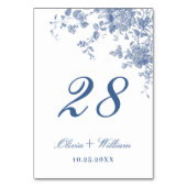 ビクトリアンダスティブルーフランスのガーデン結婚フローラ テーブルナンバー (正面)