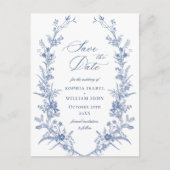 ビクトリアンダスティブルーフランスのガーデン結婚フローラ ポストカード (正面)