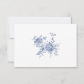 ビクトリアンダスティブルーフランスのガーデン結婚フローラ 出欠カード (裏面)