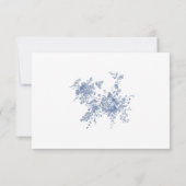 ビクトリアンダスティブルーフランスのガーデン結婚フローラ 出欠カード (裏面)