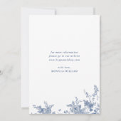 ビクトリアンダスティブルーフランスのガーデン結婚フローラ 招待状 (裏面)