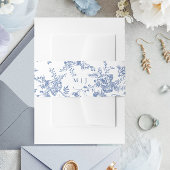 ビクトリアンダスティブルーフランスのガーデン結婚花 招待状ベリーバンド