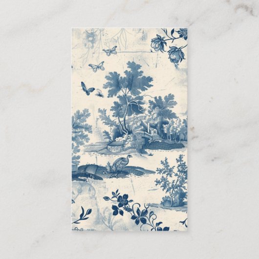 ビクトリアンダスティブルーフランスのトワ結婚ーズ エンクロージャーカード (裏面)