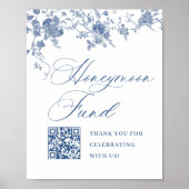 ビクトリアンダスティブルーフランスの庭園の結婚式標識 ポスター (正面)