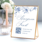 ビクトリアンダスティブルーフランスの庭園の結婚式標識 ポスター