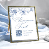 ビクトリアンダスティブルーフランスの庭園の結婚式標識 ポスター