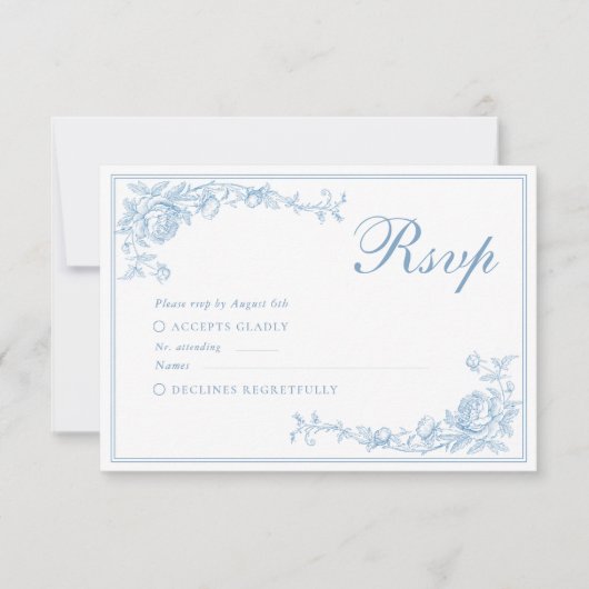 ビクトリアンダスティブルー結婚ズ 出欠カード (正面)