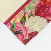 ビクトリアンチェルブとバラヴィンテージスタイルパターン フリースブランケット (角)