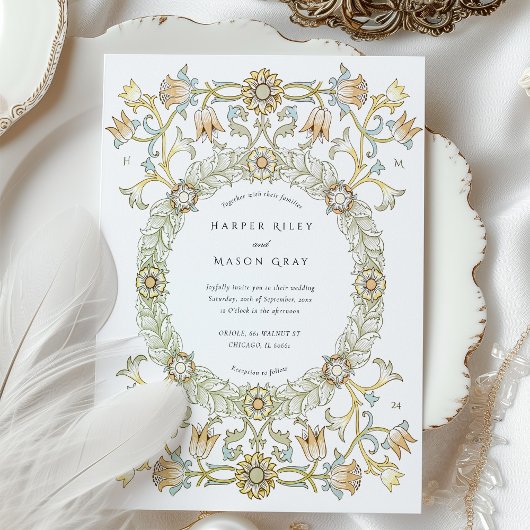 ビクトリアンチューリップWilliam結婚 Morris 招待状