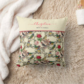 ビクトリアンチンツィーの鳥とバラレトロヴィンテージ クッション (ブランケット)