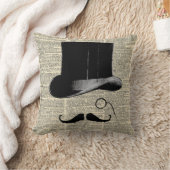 ビクトリアントップハット、ヴィンテージ辞書プリント クッション (ブランケット)