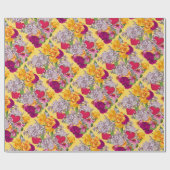 ビクトリアンハートと花ギフトラップ ラッピングペーパー (フラット)