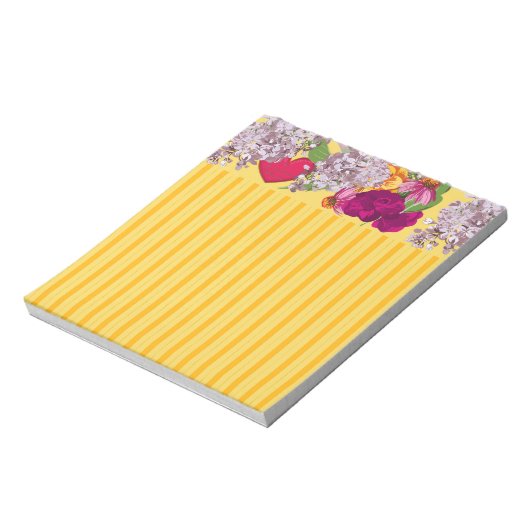 ビクトリアンハートと花ノートパッド ノートパッド (回転)