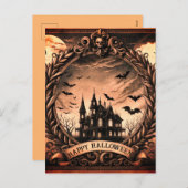 ビクトリアンハ幽霊のよく出るウスハッピーハローウィン シーズンポストカード (正面/裏面)