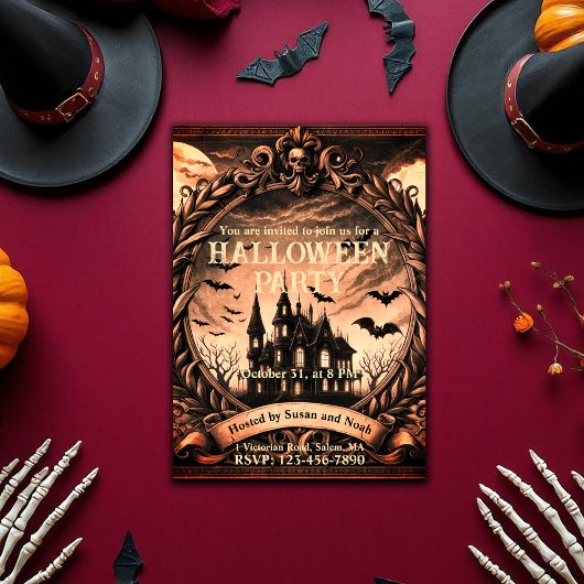 ビクトリアンハ幽霊のよく出るウスハローウィンパーティ 招待状