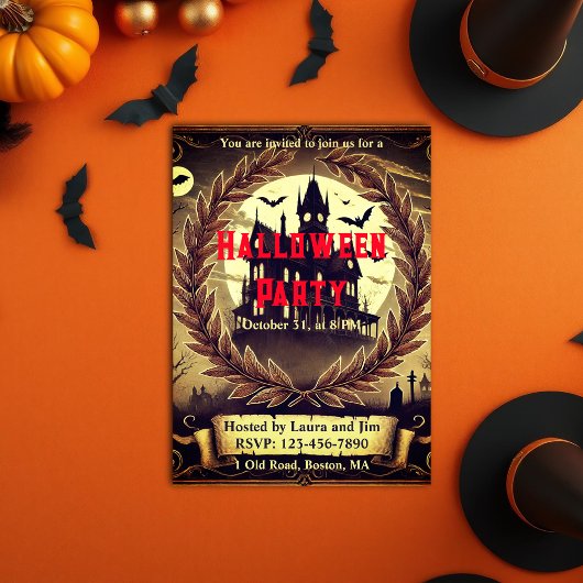 ビクトリアンハ幽霊のよく出るウスヴィンテージハローウィンパーティ 招待状