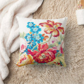 ビクトリアンバラはっきりしたカラフルフローラ クッション (ブランケット)