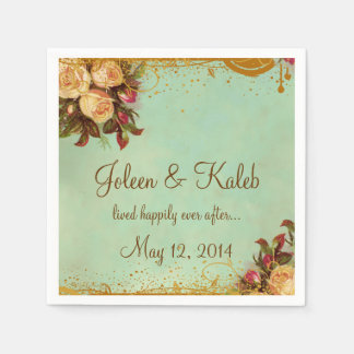 ビクトリアンバラエレガントパーソナライズされたナプキン スタンダードカクテルナプキン